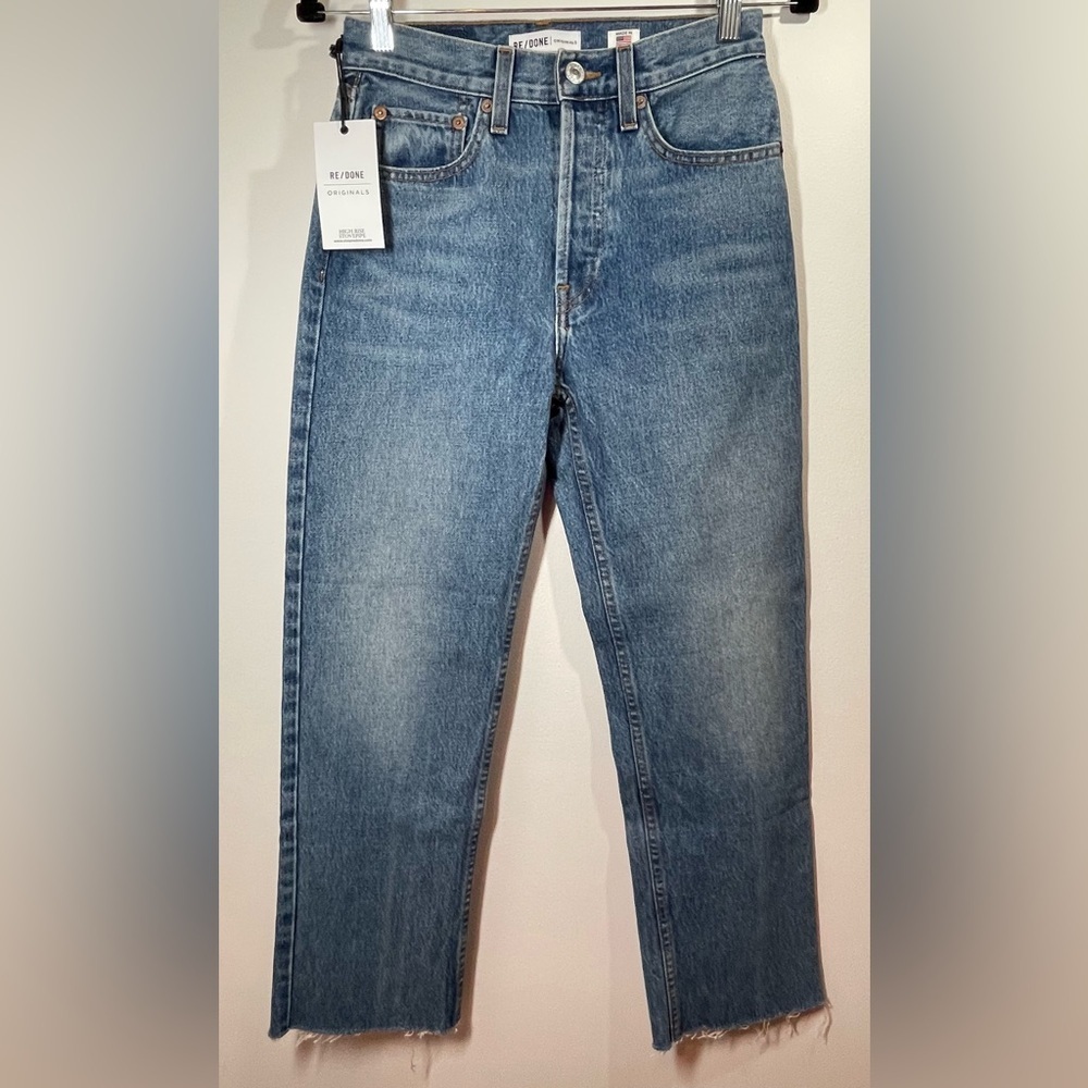 NWT RE/DONE Jeans Women’s Size 25 Originals‎ High-Rise Stovepipe with Raw-Edge